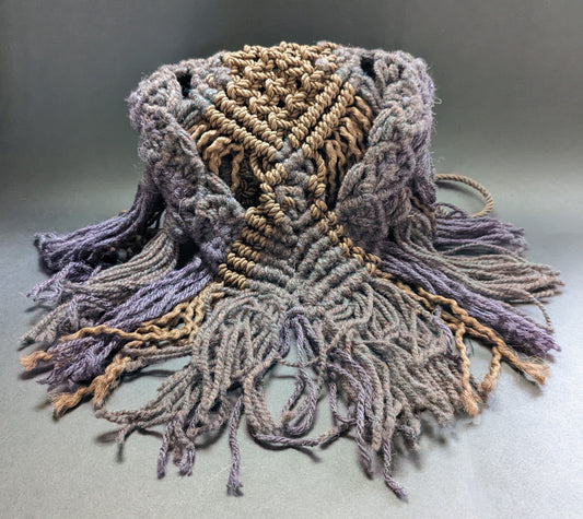 Violet and Chestnut Boho Macrame Purse at AuntHill.ca