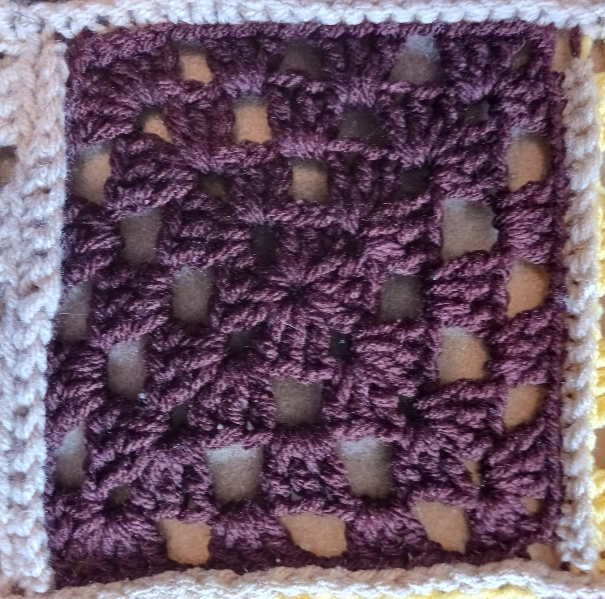 Earth Colours Patchwork Knit Blanket at AuntHill.ca
